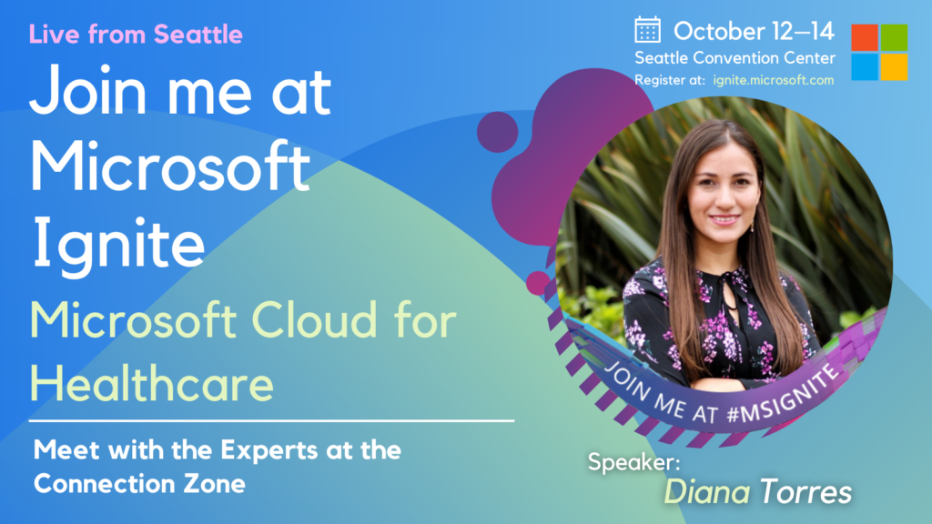 Diana Lizon announcing her speaking opportunity at Microsoft Ignite